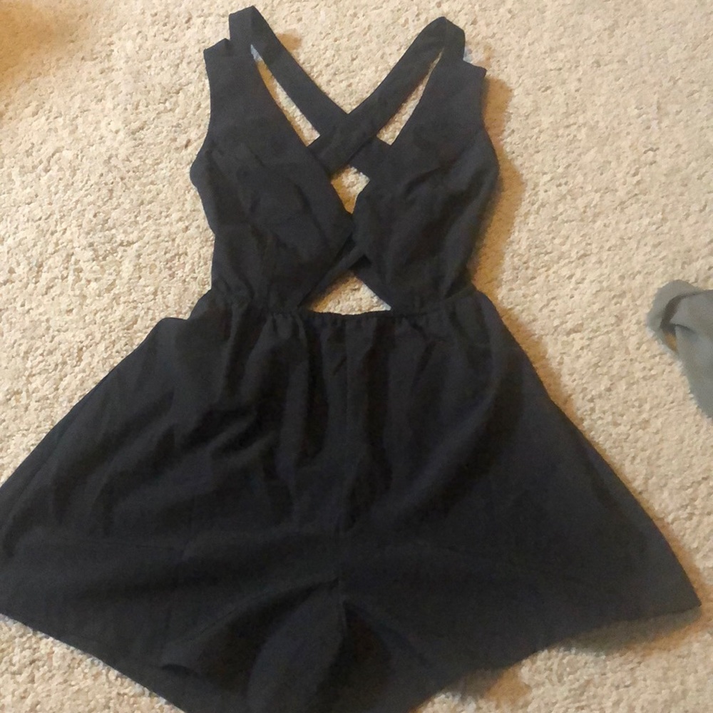 Black scrappy romper
